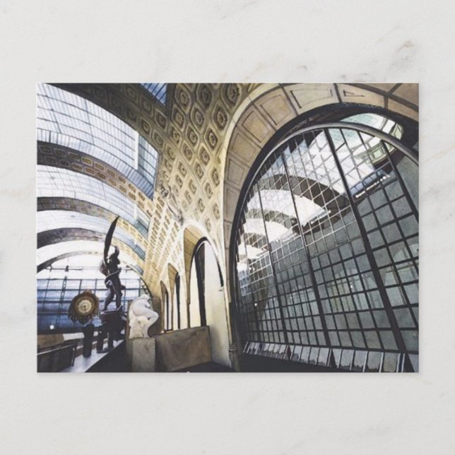 Postal "Musee d'Orsay" Museo Paris acuarela (Anverso)