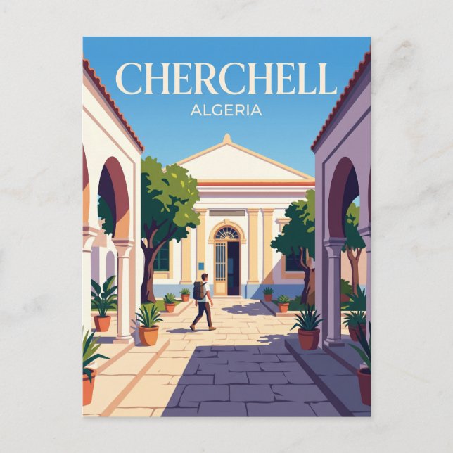 Postal Museo Arqueológico, Cherchell Argelia (Anverso)