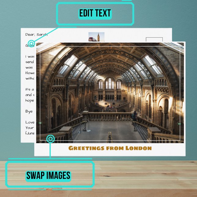 Postal Museo Británico de Historia Natural en Londres, In (Share your experiences with these stylish template postcards.)