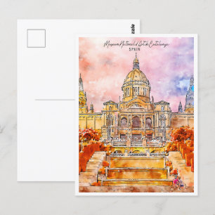 Postal Museo de Arte Nacional de Viajes Watercolor