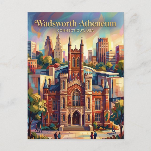 Postal Museo de Arte Wadsworth Atheneum Connecticut (Anverso)