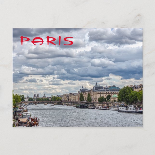 Postal Museo de Orsay y río Sena - París, Francia (Anverso)