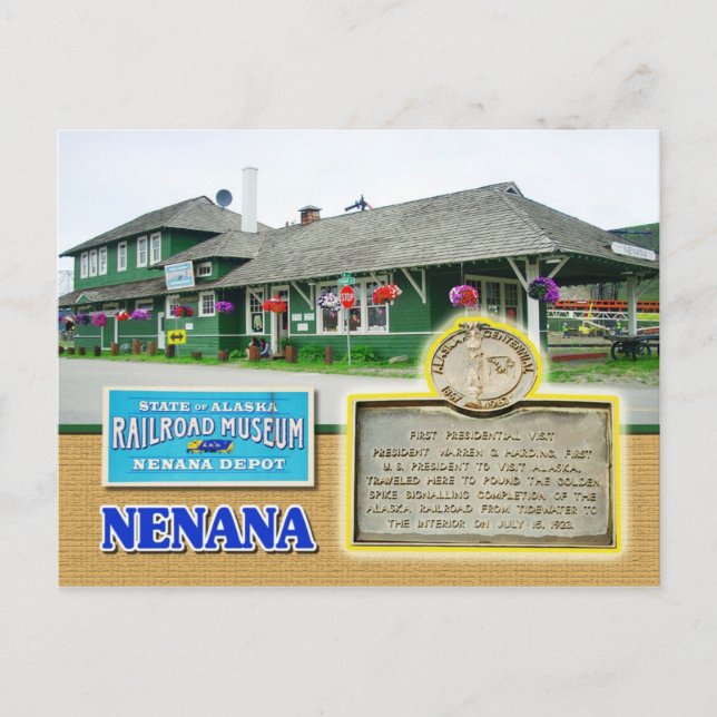 Postal Museo del Ferrocarril Estatal de Alaska, Nenana, A (Anverso)