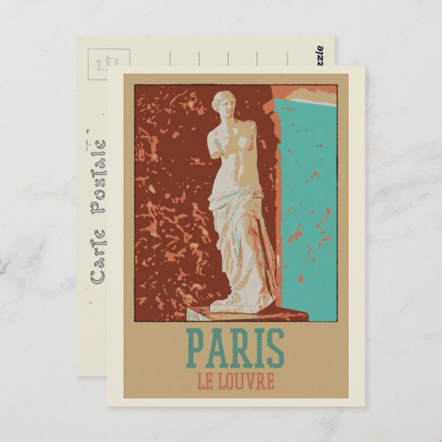 Postal Museo del Louvre de París ilustracion France Postc (Anverso / Reverso)
