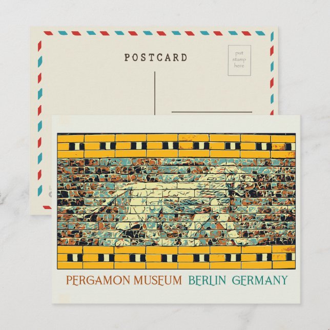 Postal Museo del Pergamon de Berlín ilustracion Alemania  (Anverso / Reverso)