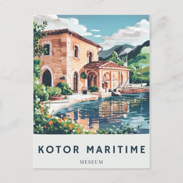 Postal Museo Marítimo de Kotor Historiador de Viajes de P (Anverso)