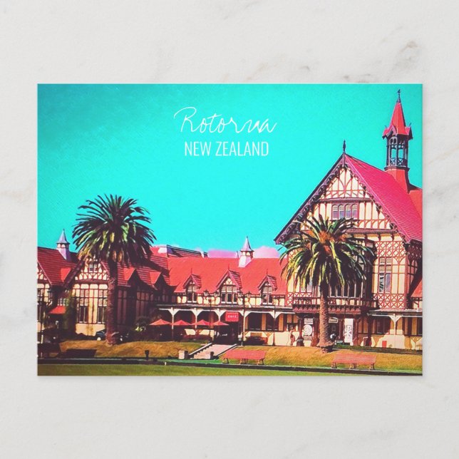 Postal Museo Rotorua de viajes de Nueva Zelanda (Anverso)