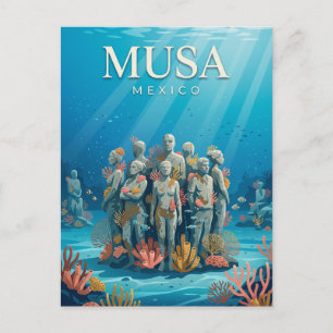 Postal Museo Subacuático de Cancún México
