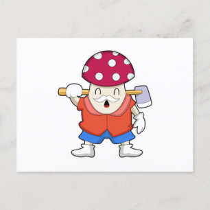 Postal Mushroom as Farmer with Axe