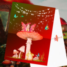 Mushroom Fantasy Fairy Stars quemado Naranja