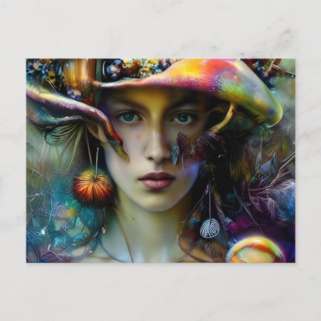 Postal Mushroom Fantasy Woman (Anverso)