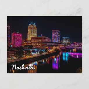 Postal Music City Nashville Paisaje Nocturno