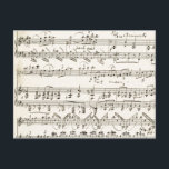 Postal Music Notation Vintage Sheet Music<br><div class="desc">Ideal para los amantes de la música. Música de hoja vintage con notación.</div>
