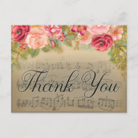 Música antigua con agradecimiento floral de oro ro