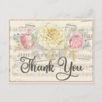 Música antigua con flores amarillas rosas gracias