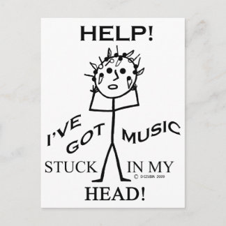 Postal Música atascada en mi cabeza