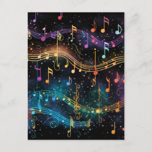 Postal Música Colorida por la Noche