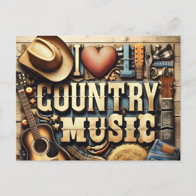 Postal Música country. (Anverso)
