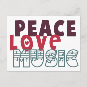 Postal Música de amor de paz