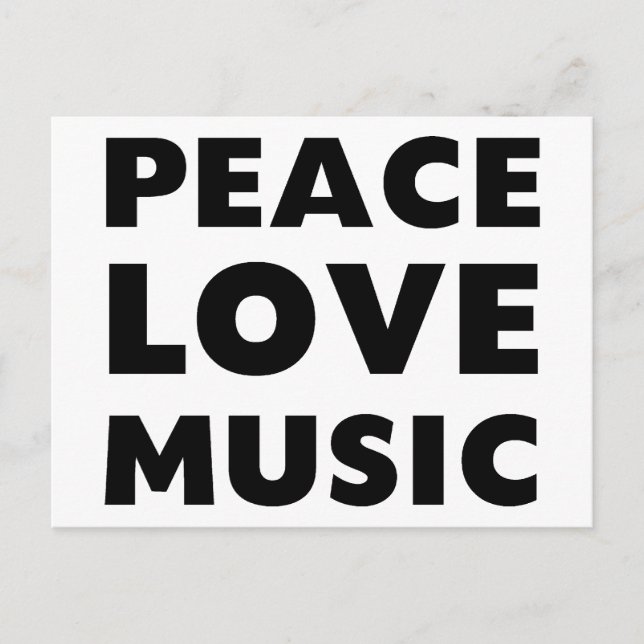 Postal Música de amor de paz (Anverso)