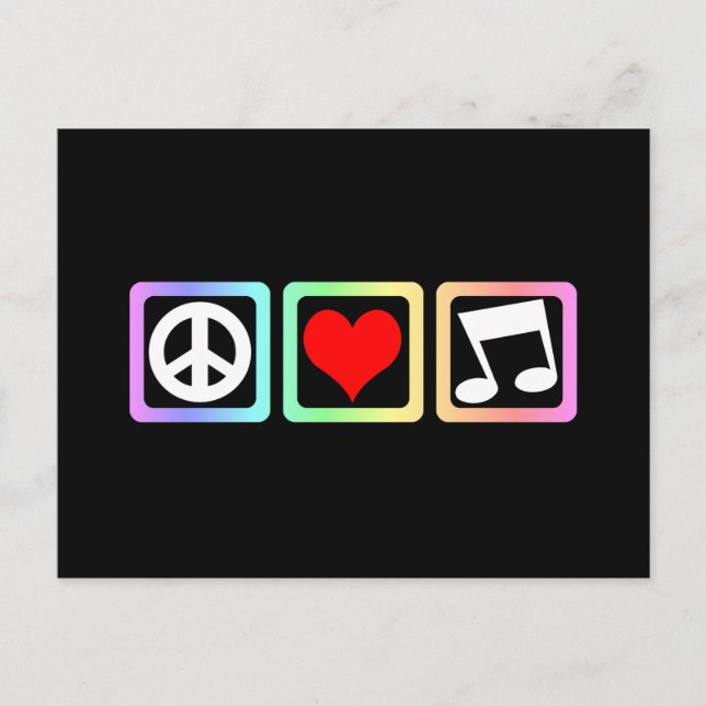 Postal Música de amor de paz (Anverso)