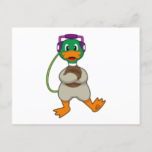 Postal Música de audífono de Duck