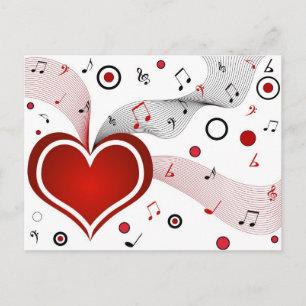 Postal Música de corazón - Postcard