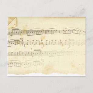 Postal Música de hojas antiguas
