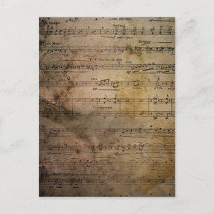 Postal Música de hojas de cosecha