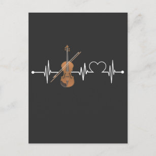 Postal Música de la Viola Heartbeat Violin Player