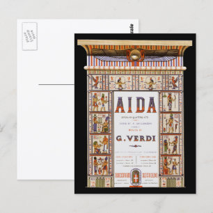 Postal Música de ópera vintage, Aida egipcia de Verdi