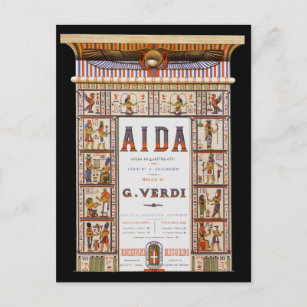 Postal Música de ópera vintage, Aida egipcia por Verdi