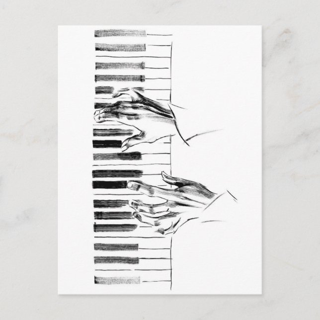 Postal Música de piano (Anverso)