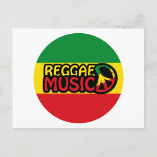 Postal Música de reggae, arte de reggae con símbolo de pa
