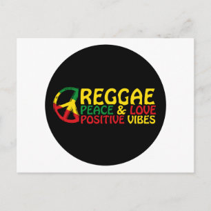 Postal Música de reggae con citas positivas