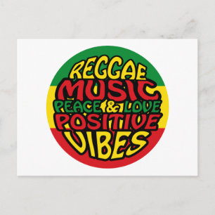 Postal Música de reggae con dichos positivos