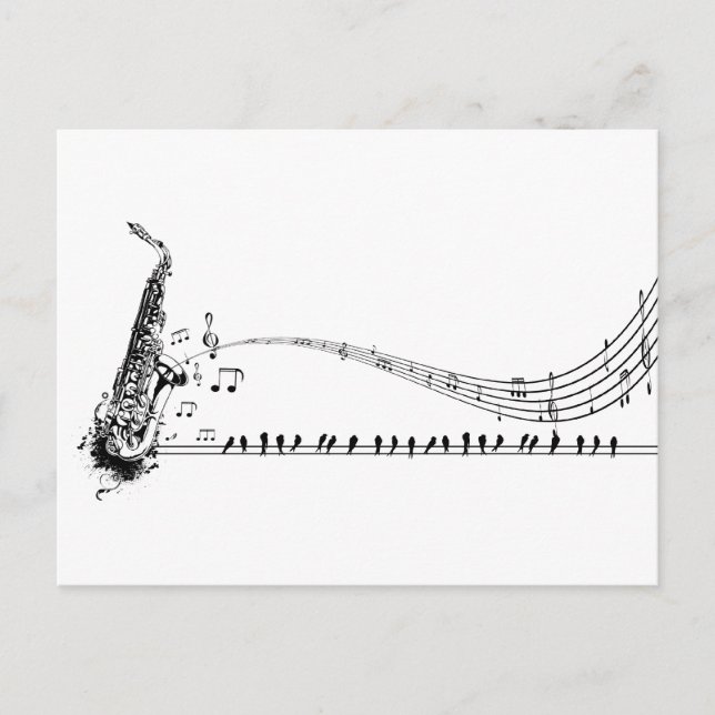 Postal Música de Saxofón (Anverso)