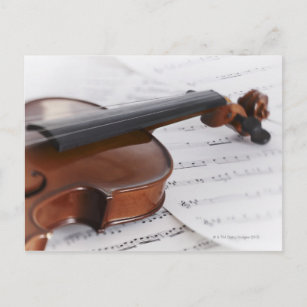 Postal Música de violín y chapa