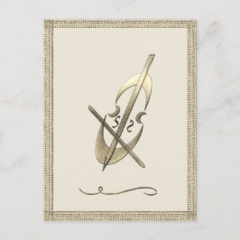 Postal Música de violonchelo de oro Músico