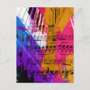 Postal música, decoración de piano (12)
