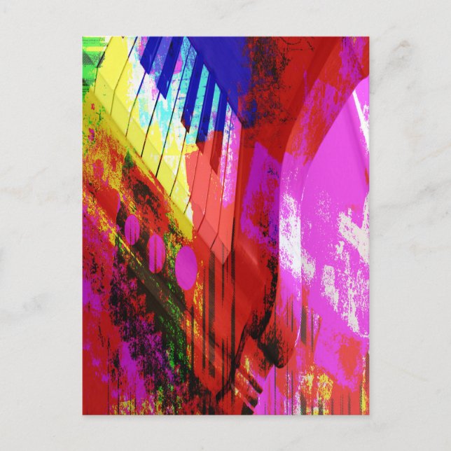 Postal música, decoración de piano (16) (Anverso)