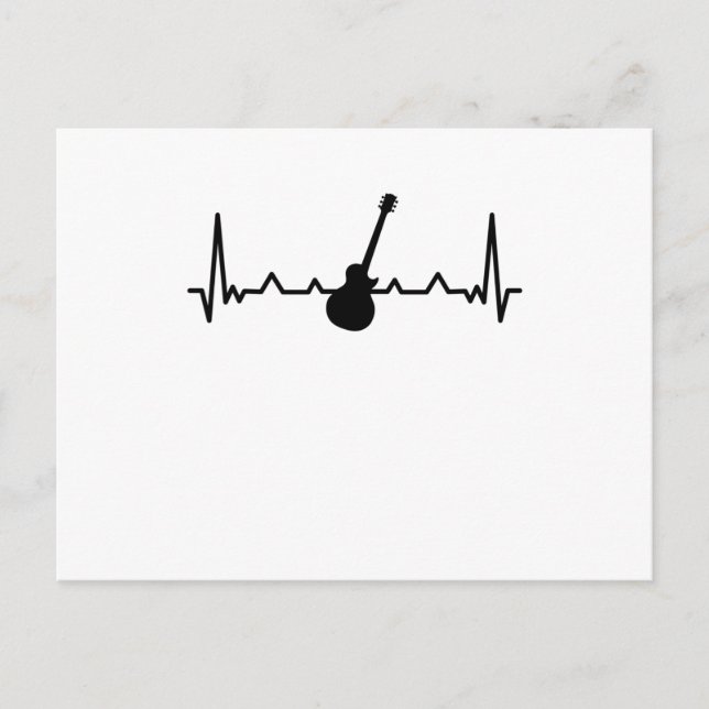 Postal Música del latido del corazón de la guitarra y reg (Anverso)