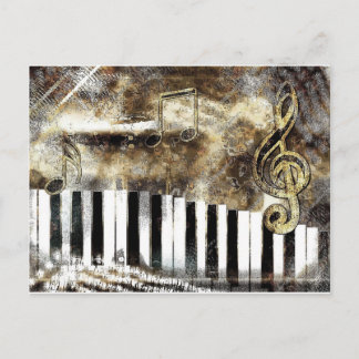 Postal Música del piano