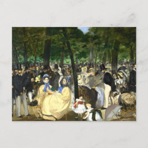 Postal Música en las Tullerias Edouard Manet
