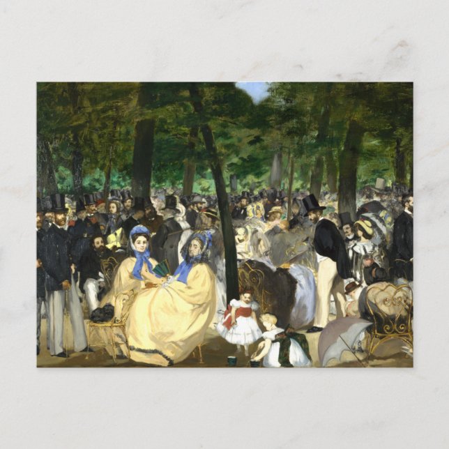 Postal Música en las Tullerias Edouard Manet (Anverso)