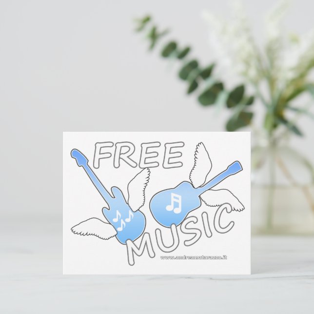 Postal Música gratis (Anverso de pie)