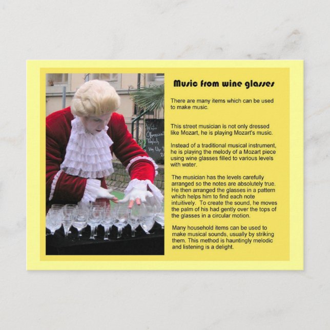 Postal Música, música de copas de vino (Anverso)