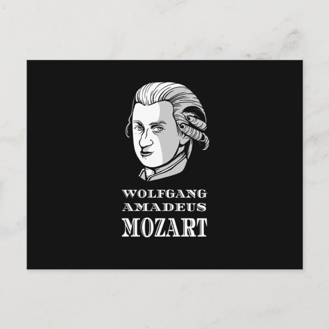 Postal Música: Retrato de Wolfgang Amadeus Mozart (Anverso)