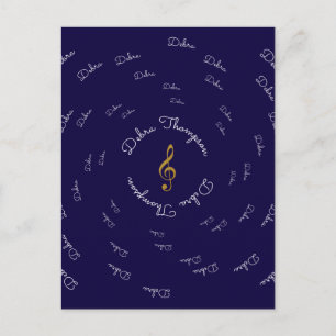 Postal música treble clef con nombre personalizado