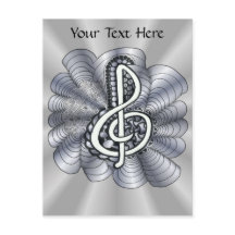 Música Treble Clef Silver